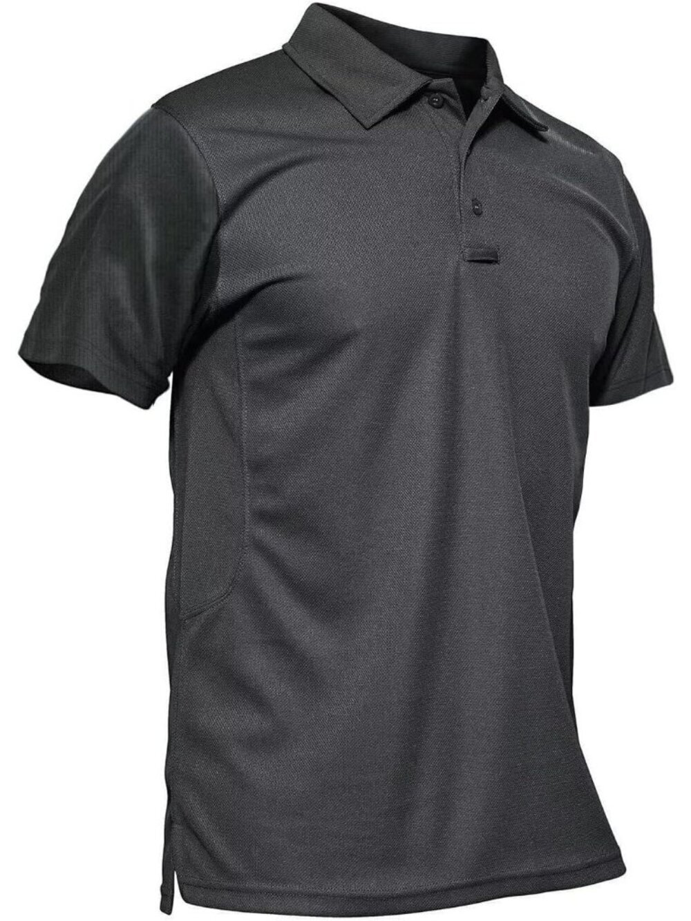 Men's #04 Grey Quick Dry Performance Polo Shirt Short Sleeve Tactical Golf Tees